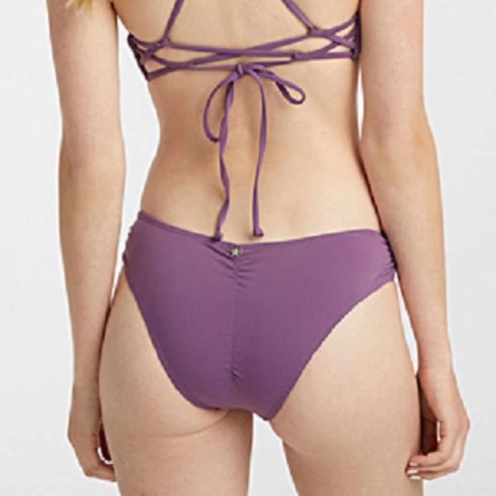 Quintsoul Gathered Slim  Bikini Bottom Amethyst Mauve